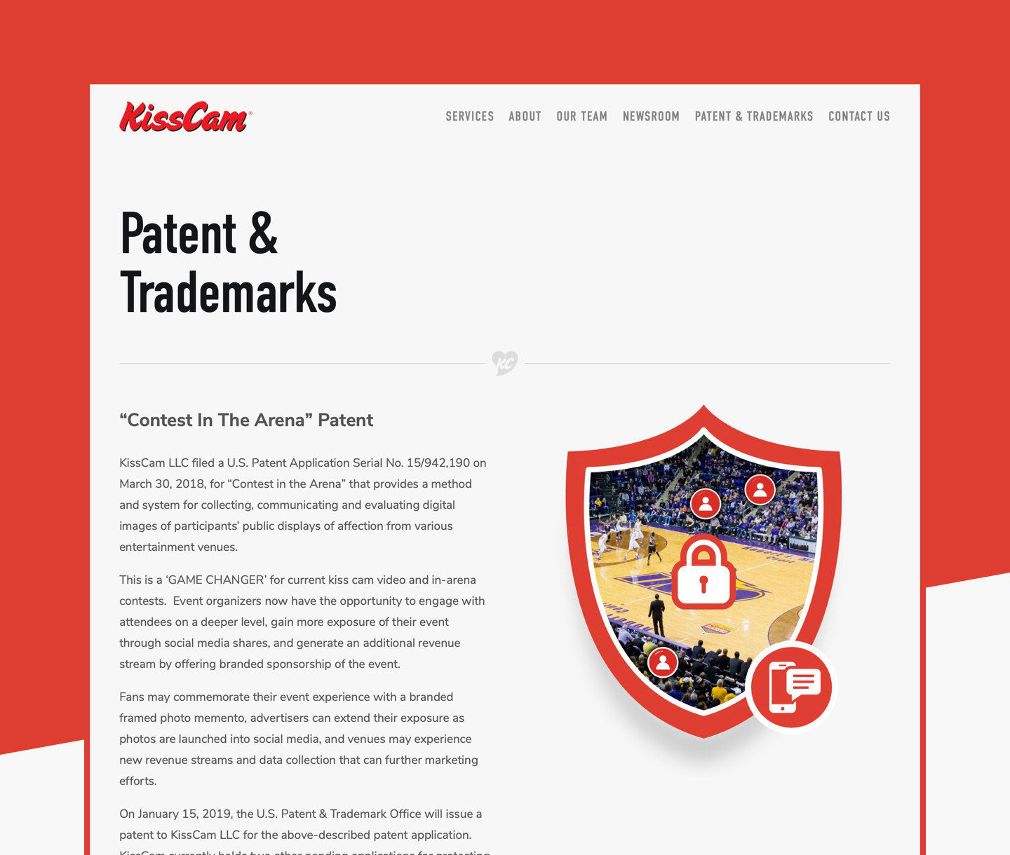 kisscam patent page