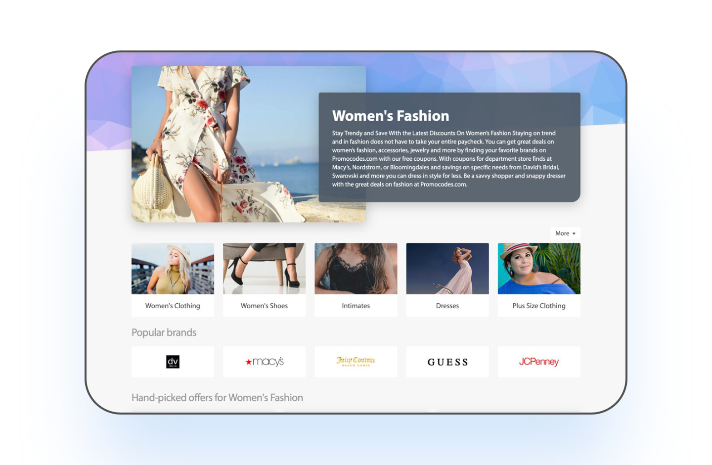 category page for women's fashion